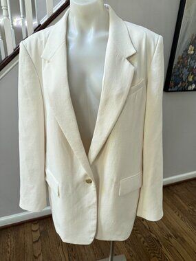 Aritzia Wilfred Generation Blazer Crepette White Size 12